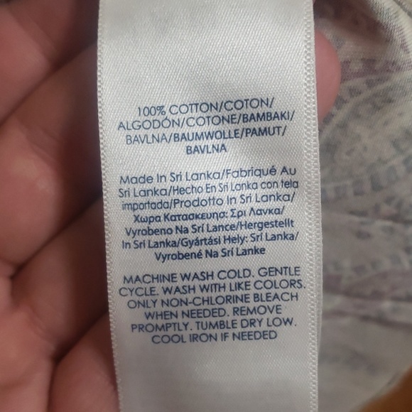 Chaps L tan paisley button down shirt - Picture 3 of 6